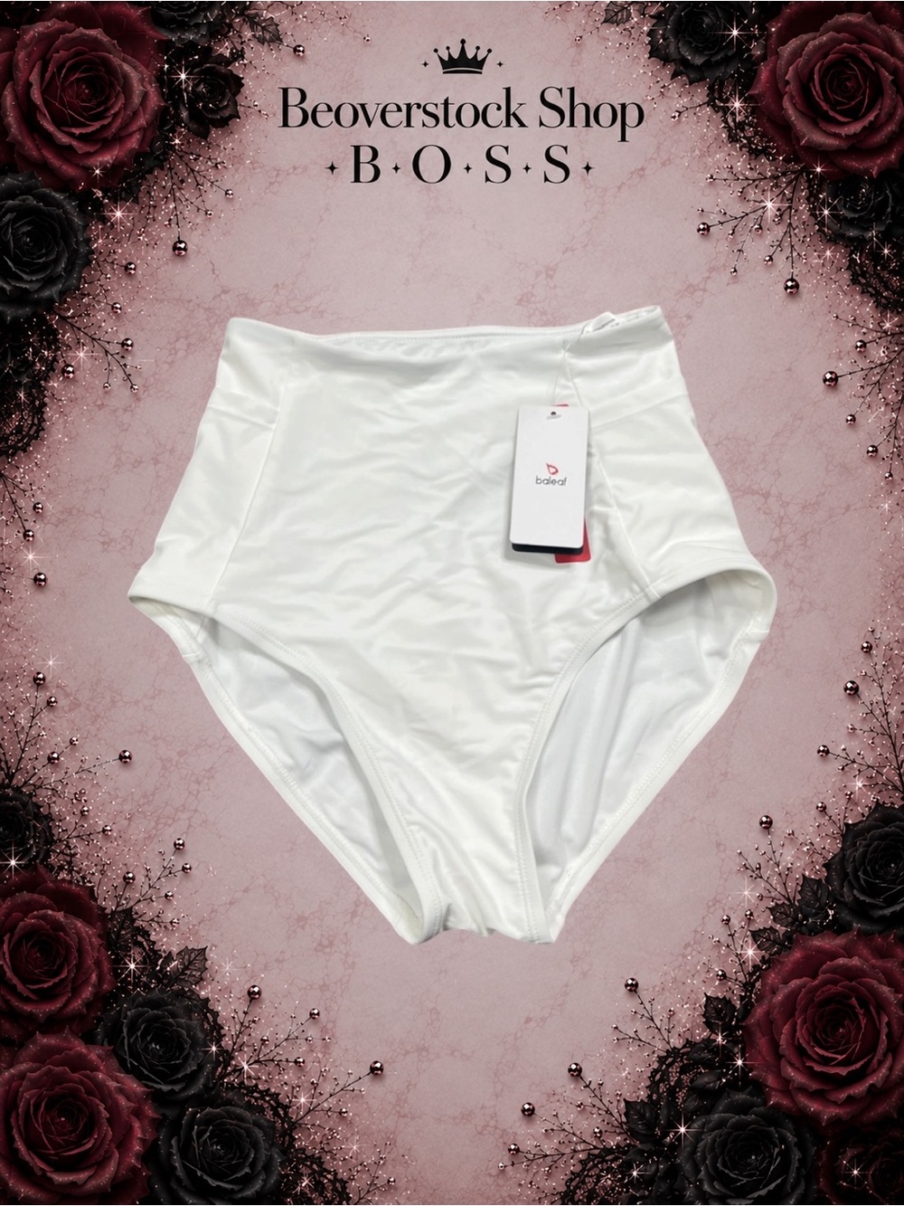 NWT Baleaf High Waisted Swim Bottoms White UPF 50+ XS